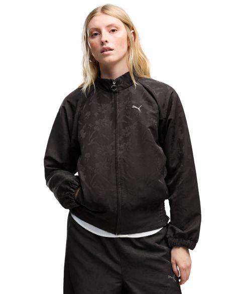 Женская куртка PUMA Ess Elevated Darling Floral Water-Resistant Track, цвет: Чёрный