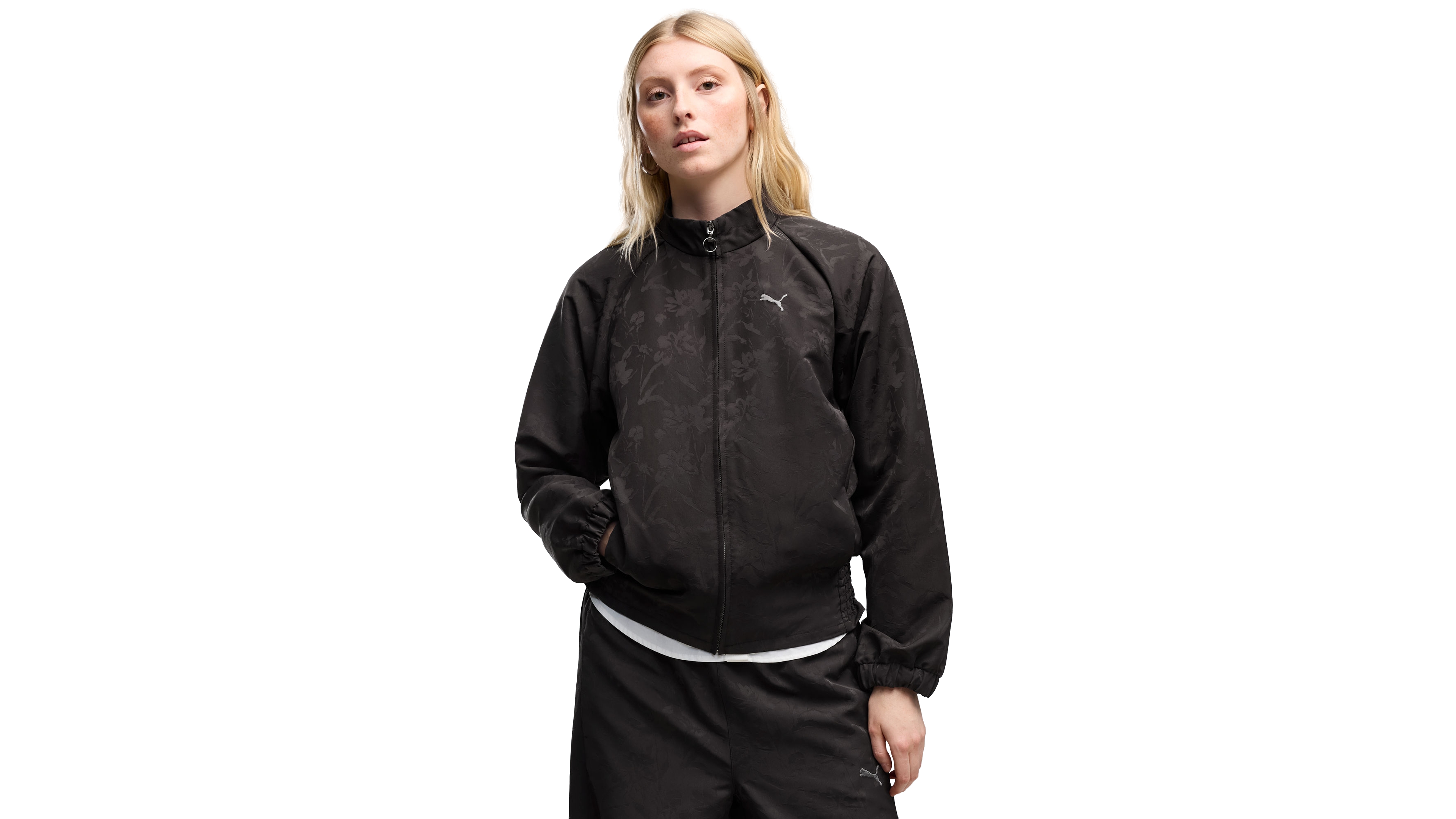 Puma Women's Ess Elevated Darling Floral Water-Resistant Track Jacket