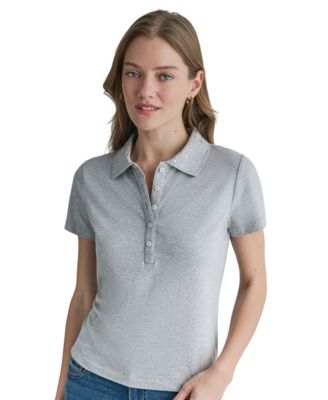 Women's Embellished Short-Sleeve Polo Shirt