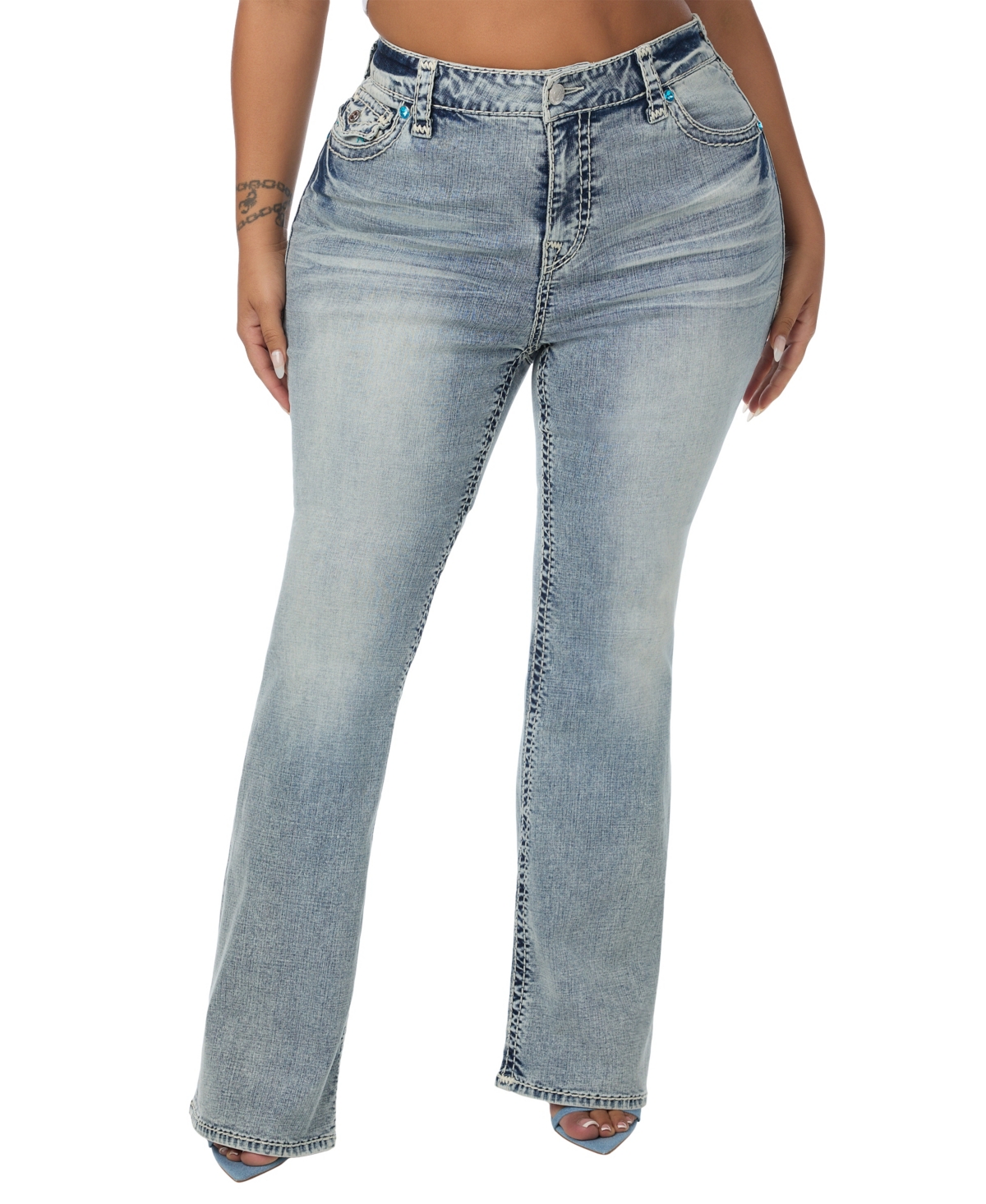 True Religion Women's Becca Bootcut Light-Rinse Stretch Jeans