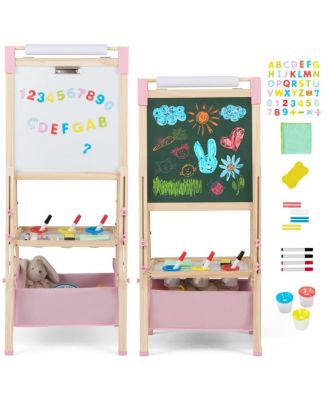 3-in-1 Wooden Kid's Easel Magnetic Chalkboard/board 60 Accessories