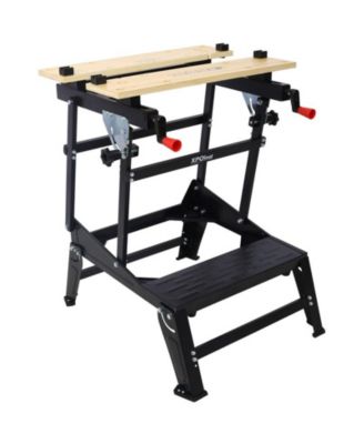Multifunctional Workbench for DIY Woodworking - Foldable, 550 lbs Capacity, Adjustable Jaws and Clamping