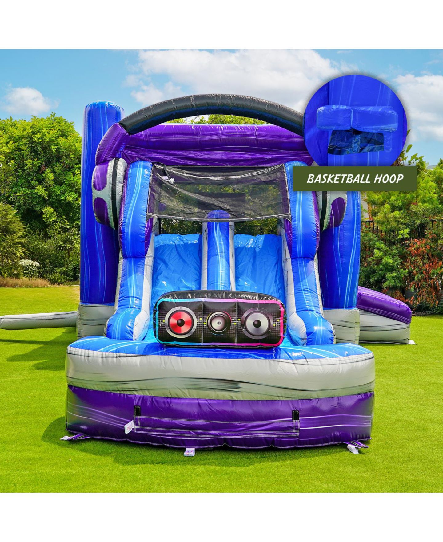 Детская игрушка Xjump Glitch Gamer 12 Feet Tall Vinyl Dual Lane Water Slide Bounce House Combo, Ages 3+, цвет: Разноцветный — фото 5