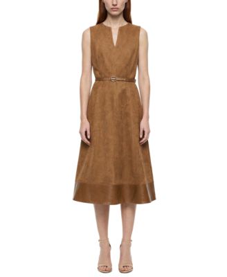 Women's Paisley A-Line V-Neck Midi Dress