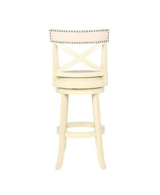 29-Inch Wood Bar Stool 360 Swivel Fabric