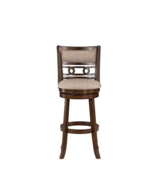 Solid Wood Swivel Bar Stool, Fabric Seat, Sleek Design