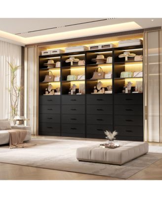 Closet Organizer System Set of 4 with 16-Drawers and 8-Adjustable Shelves