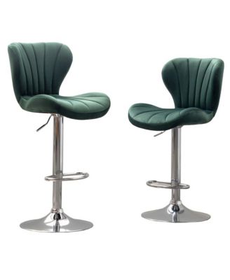 Ellston Upholstered Adjustable Swivel Barstools , Set of 2