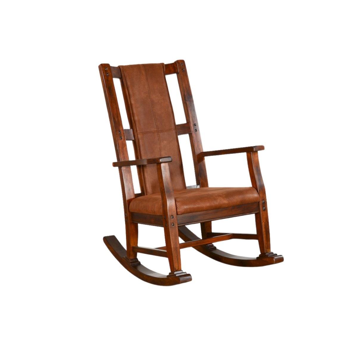 Starlight Canyon Home Solid Wood Rocking Chair with Cushion Seat and Back - Brown