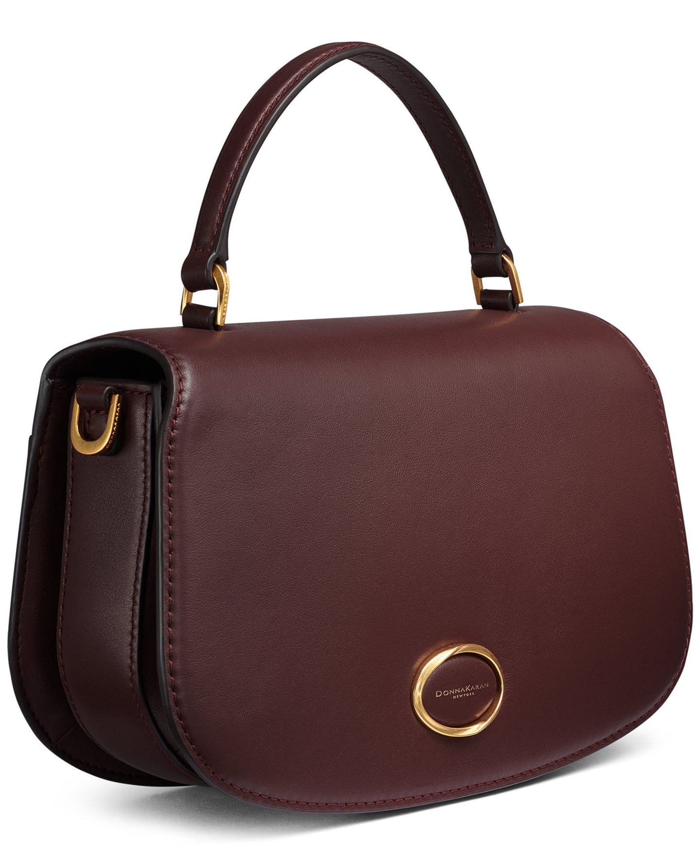 Женская сумка Donna Karan New York Madras Small Leather Crossbody, цвет: Чёрный вишнёвый — фото 3