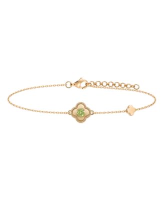 Peridot Adjustable Clover Bracelet (1/5 ct. t.w.) in 14k Gold