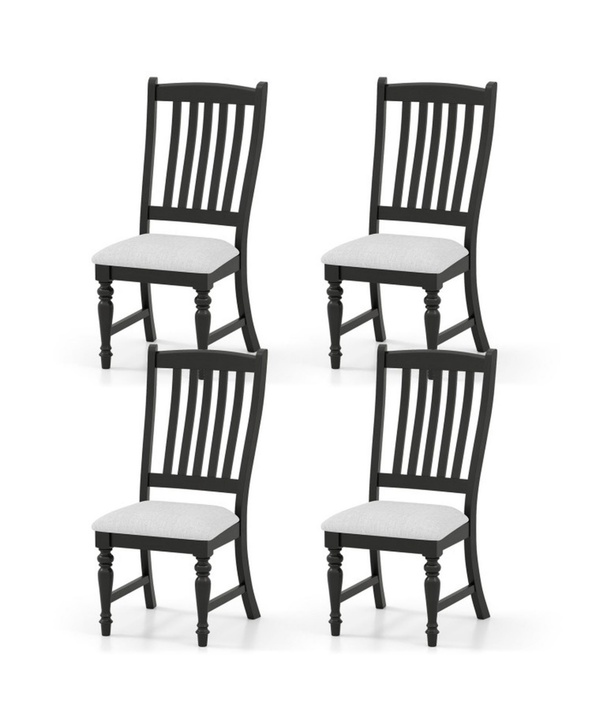 Gouun Set of 4 Kitchen Side Chairs with a Breathable Hollowed Backrest