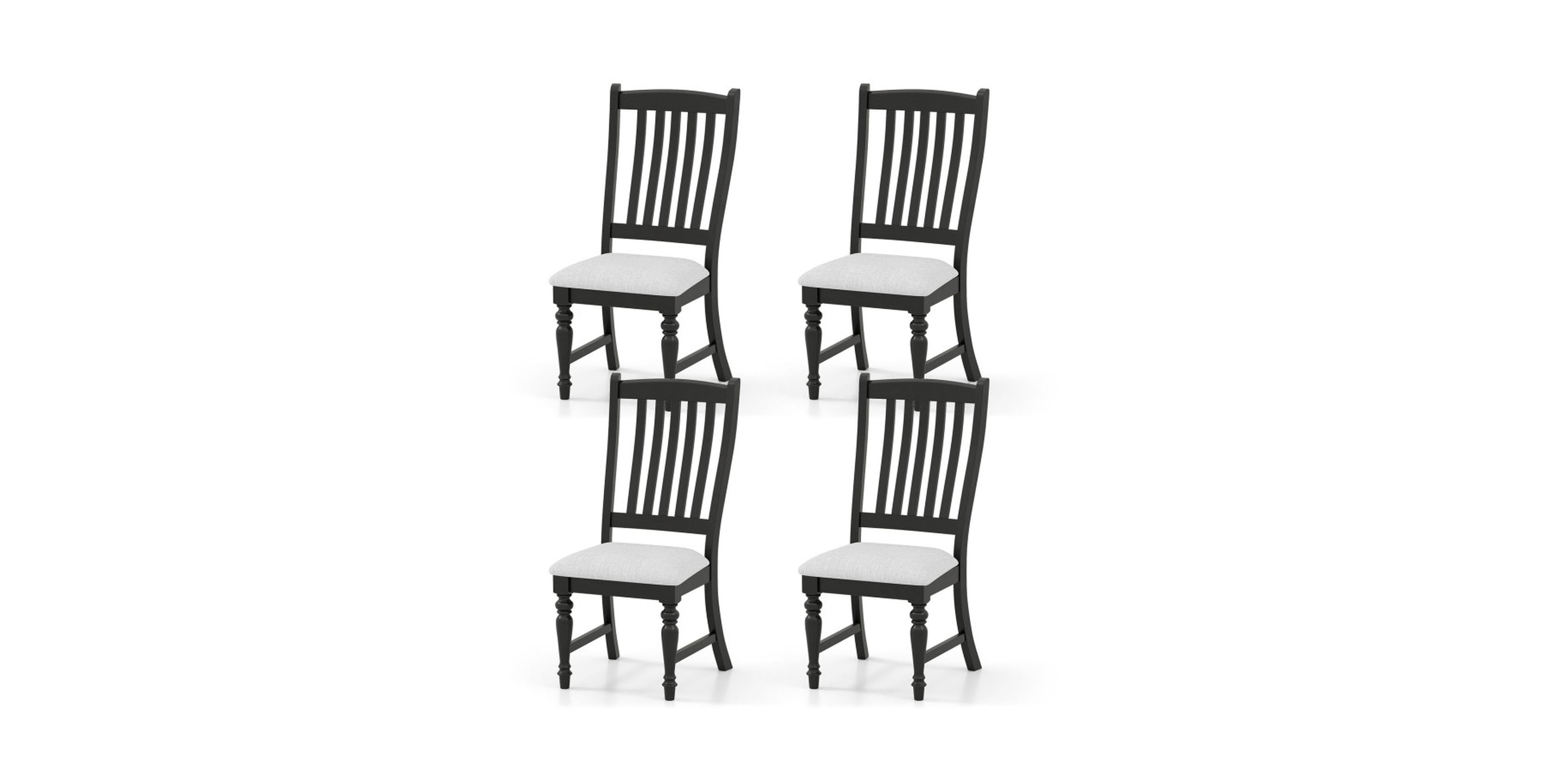 Gouun Set of 4 Kitchen Side Chairs with a Breathable Hollowed Backrest