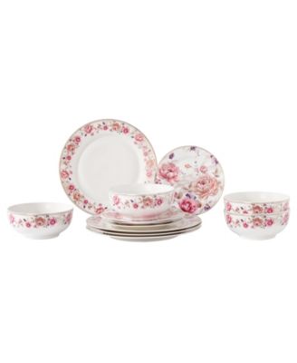 Rose 12-Piece Dinnerware Set, Service for 4