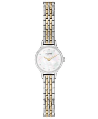 Women's Quartz Analog Anita Micro Two-Tone Stainless Steel Bracelet Watch 20mm