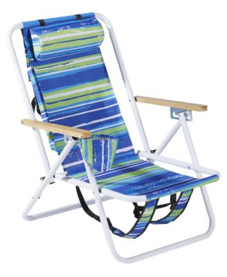 Folding Beach Chair, 4 Position Portable Backpack Foldable Camping Chair with Headrest Cup Holder