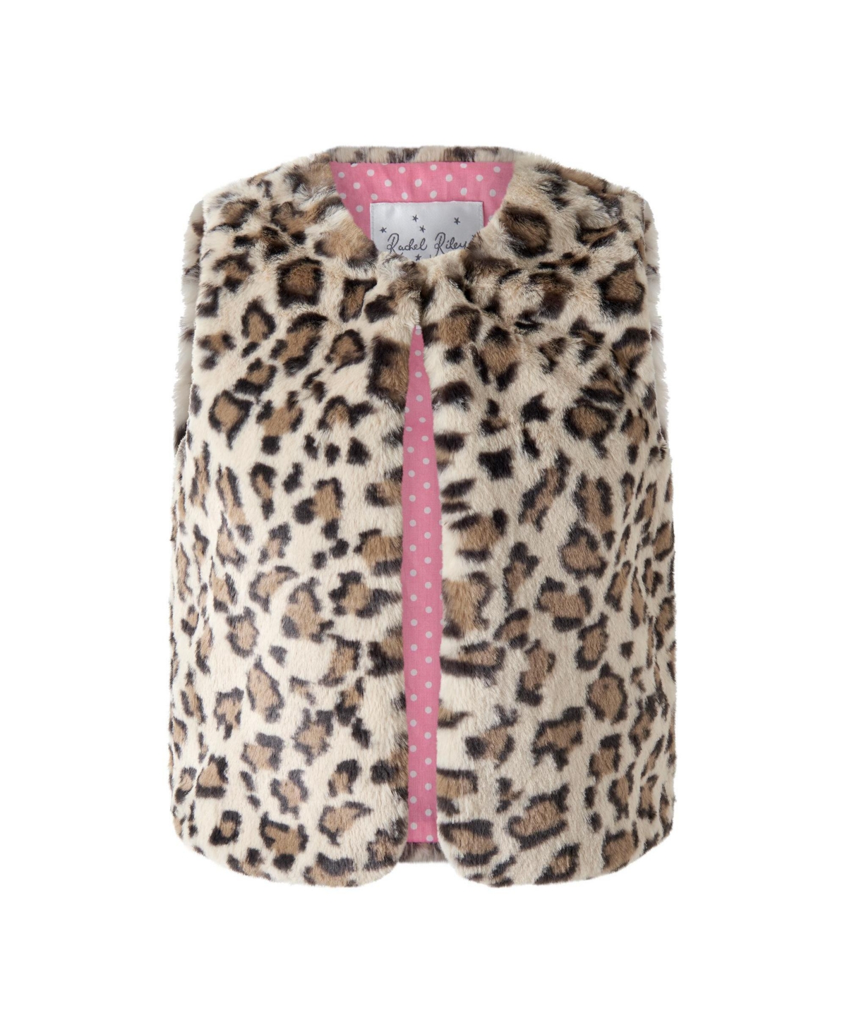 Rachel Riley Toddler Girls' 2T-5T Leopard Faux Fur Sleeveless Vest