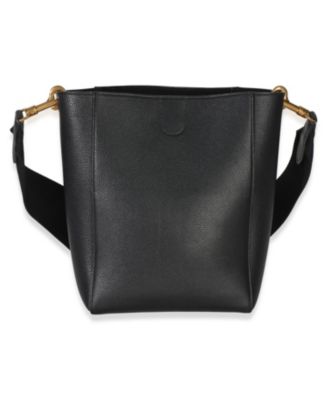 Black Soft Grained Calfskin Small Sangle Bucket Bag