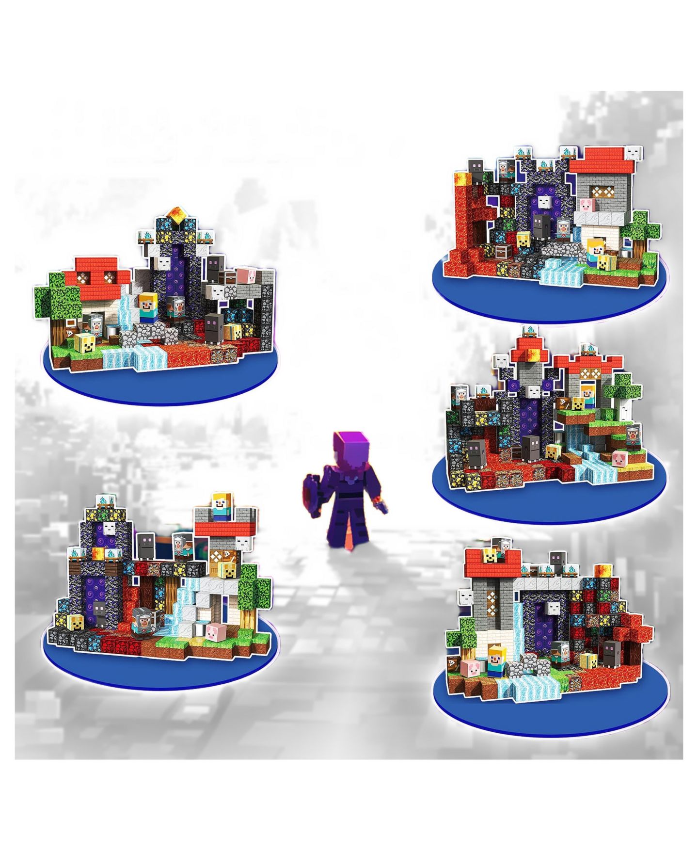 Детские конструкторы GNUADZ Minecraft Magnetic Building Blocks 240-Piece Set, Ages 3-12, цвет: Разноцветный — фото 4
