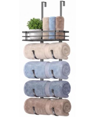 Bathroom Hardware Over Door Towel Rack 5-Tier No Drill