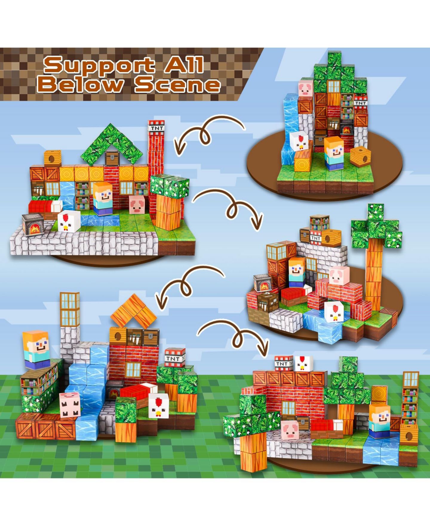 Детские конструкторы GNUADZ Magnetic 100-Piece Building Blocks Set, Ages 3+, цвет: Разноцветный — фото 2