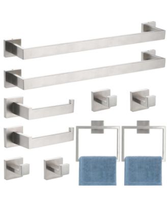 10 Piece 24" Towel Bar Rack Wall Mounted Stainless Steel Bathroom Hardware