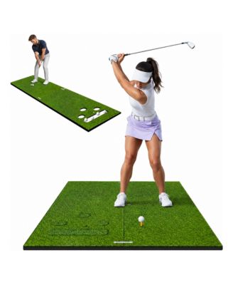 Dual Mode Golf Practice Mat 2 In 1 Hitting And Putting Training Turf For Indoor Outdoor