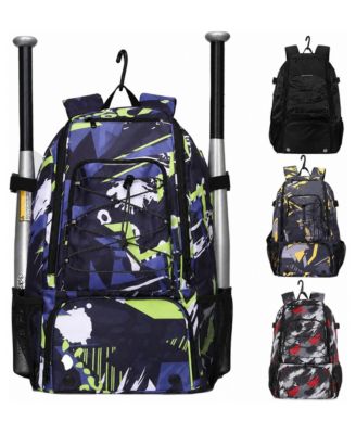 Baseball Softball Bat Backpack With Fence Hook Shoe Compartment Gear Storage