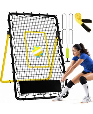 6 Adjustable Angles Volleyball Rebounder Net Multi Sport Training Aid
