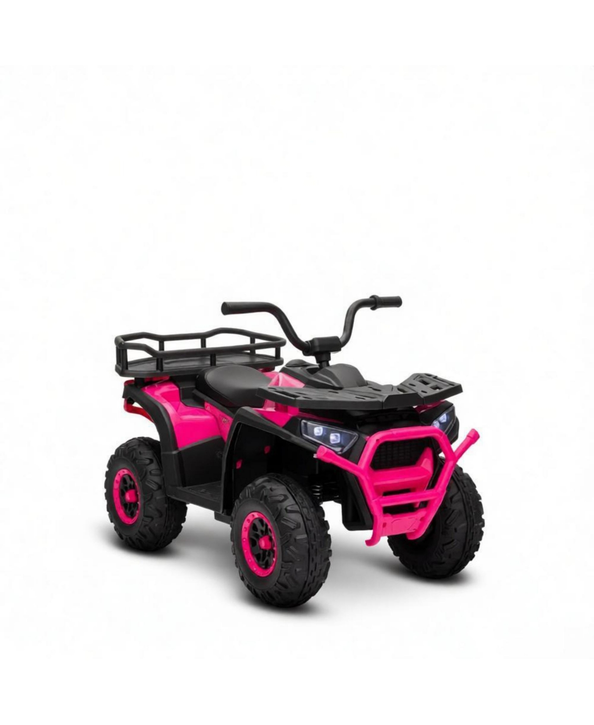 Sevorley 12V 4-Wheel Dual-Motor Kids Quad Atv with Suspension & Led Lights, 66 lb Capacity, Ages 3+ - Pink