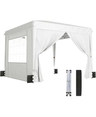 Pop Up Canopy Tent, White, Steel, Oxford Fabric, PVC Construction, 10 x 10 ft spacious enough for 6 people