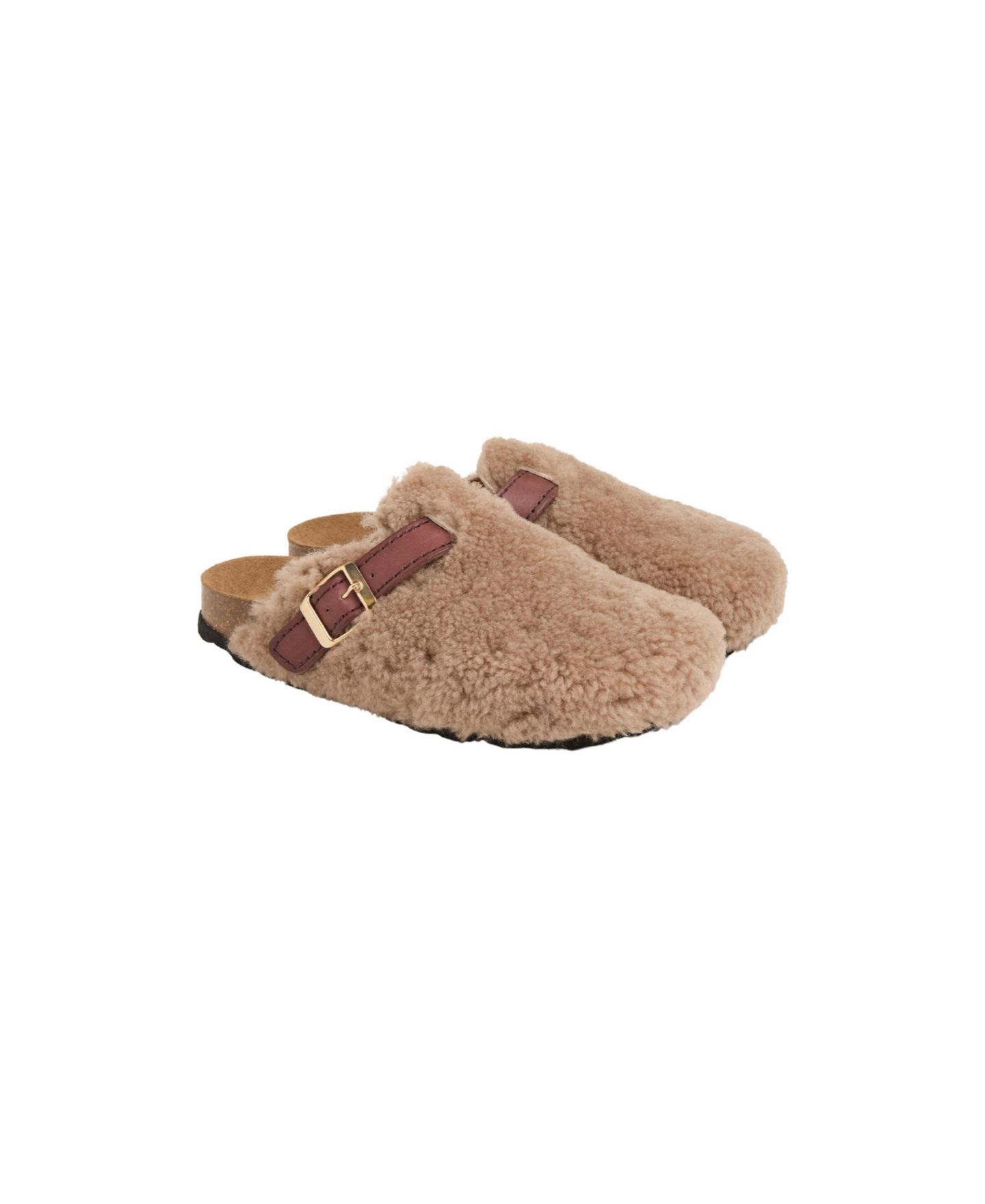 Женские сабо Celtic & Co. Leather Strap Teddy Shearling Flatform Heel, цвет: Бежевый — фото 7
