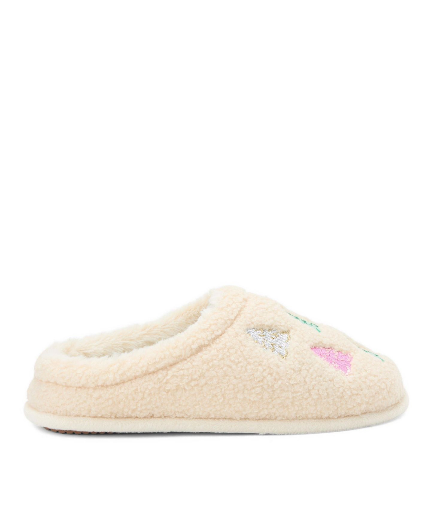 Женские сабо Dearfoams Holiday Novelty Trees Memory Foam Clog Slippers, цвет: Creme Brulee — фото 2