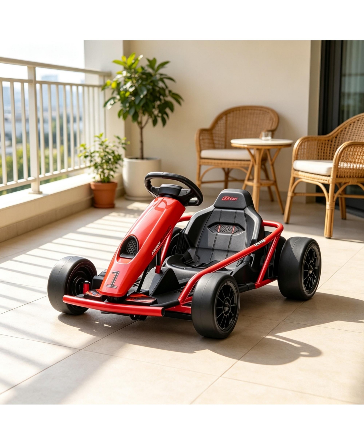 Sevorley 24V High-Speed Electric Drift Go Kart with Dual Speed Modes for Ages 8-12 Years