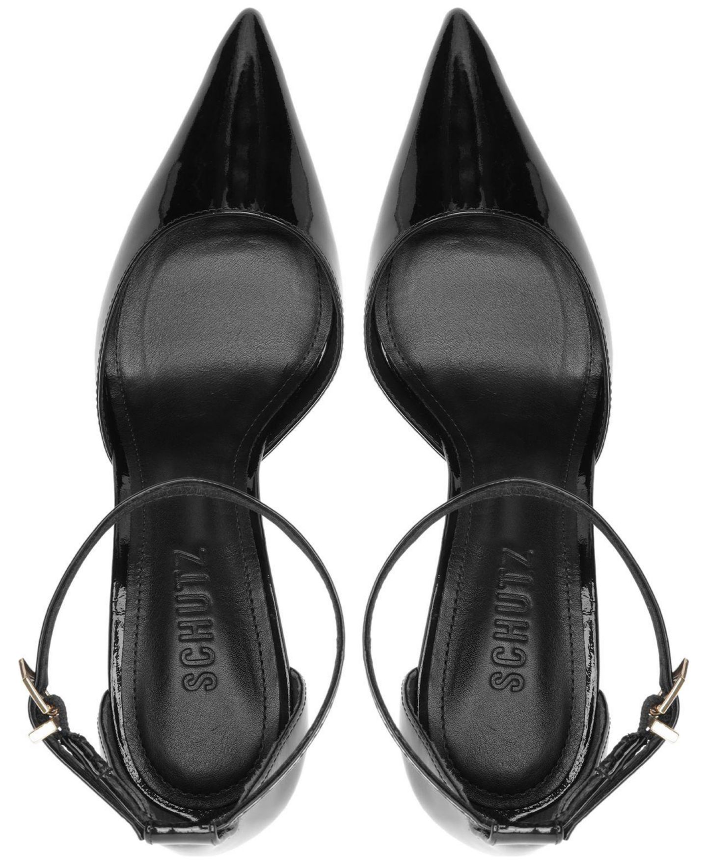 Женские туфли Schutz Paloma Stiletto Pointed Toe Ankle Strap Pumps, цвет: Чёрный — фото 11