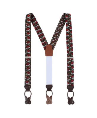 Men's Kris Kringle's Cap Silk Novelty Button End Suspenders