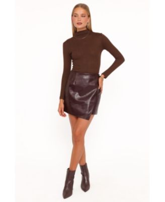 Women's Parker Mini Wrap Faux Leather Skirt