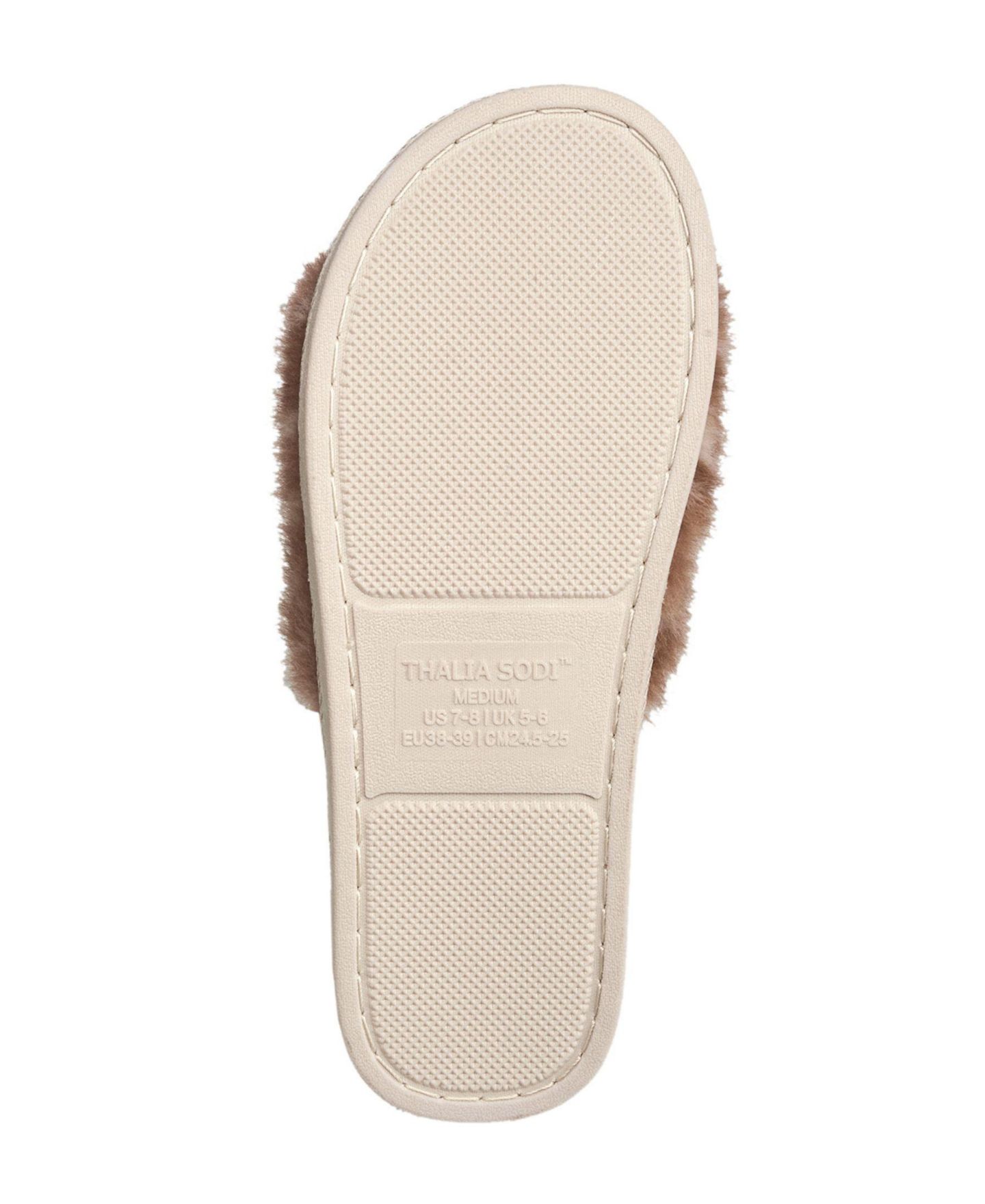 Женские тапочки Thalia Sodi Deer Faux Fur Slipper, цвет: Коричневый белый — фото 6