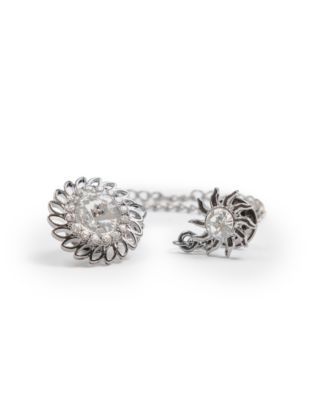 Floral Chain Crystal Lapel Pin