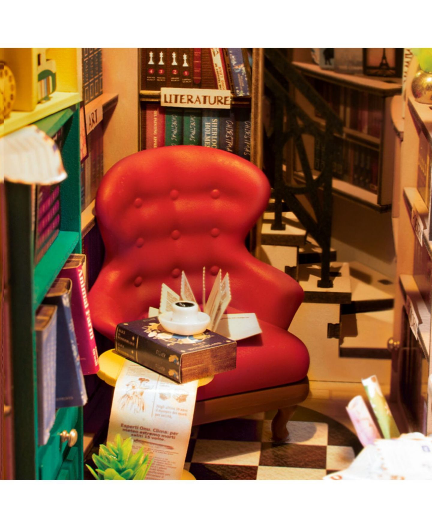 Детские конструкторы Robotime Bookstore Wooden Miniature DIY Assembly Kit, Ages 14+ — фото 5