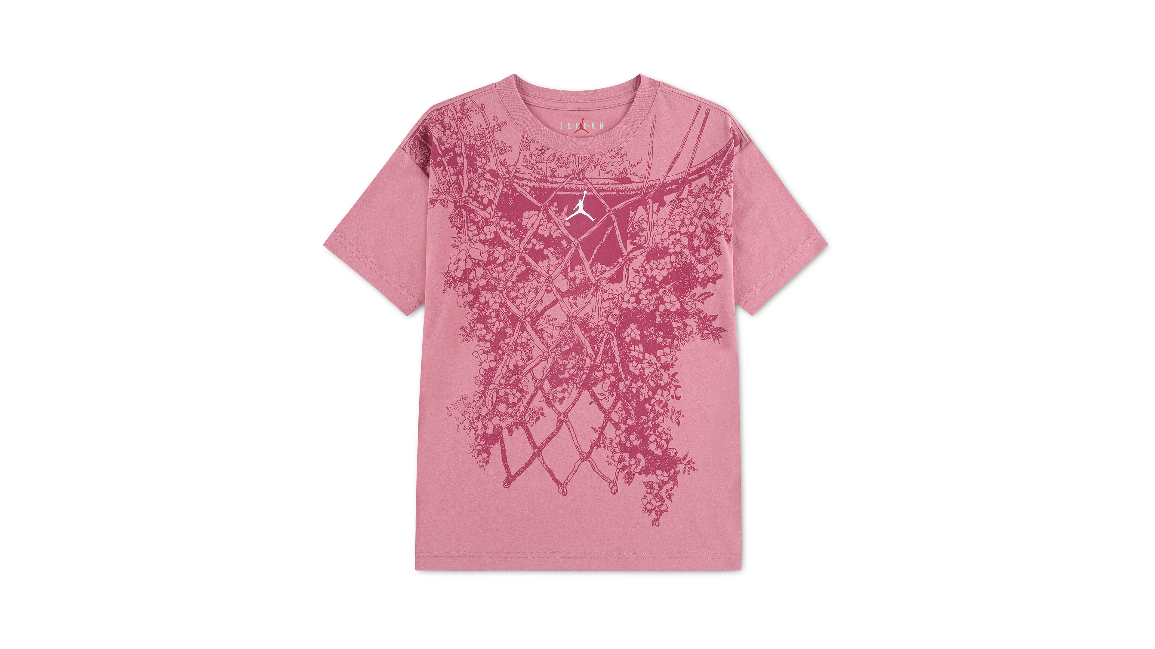 Jordan Girls' 7-16 Floral Net Graphic Short-Sleeve T-Shirt