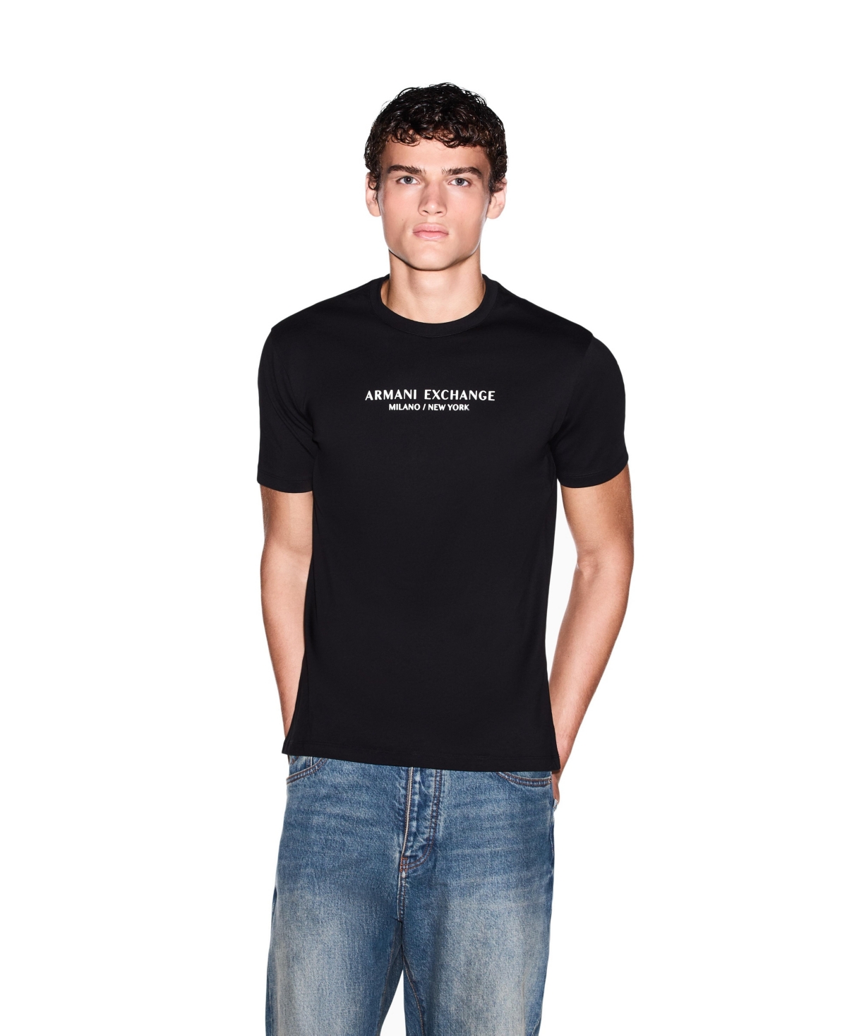 A|X Armani Exchange Men's Milan-ny Crewneck Regular-Fit Cotton T-Shirt