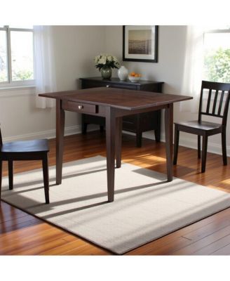 Antique Walnut Folding Dining Table - Small Round Drop Leaf Table