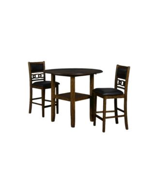 3-Piece Counter Drop Leaf Table Set, Small Space Friendly