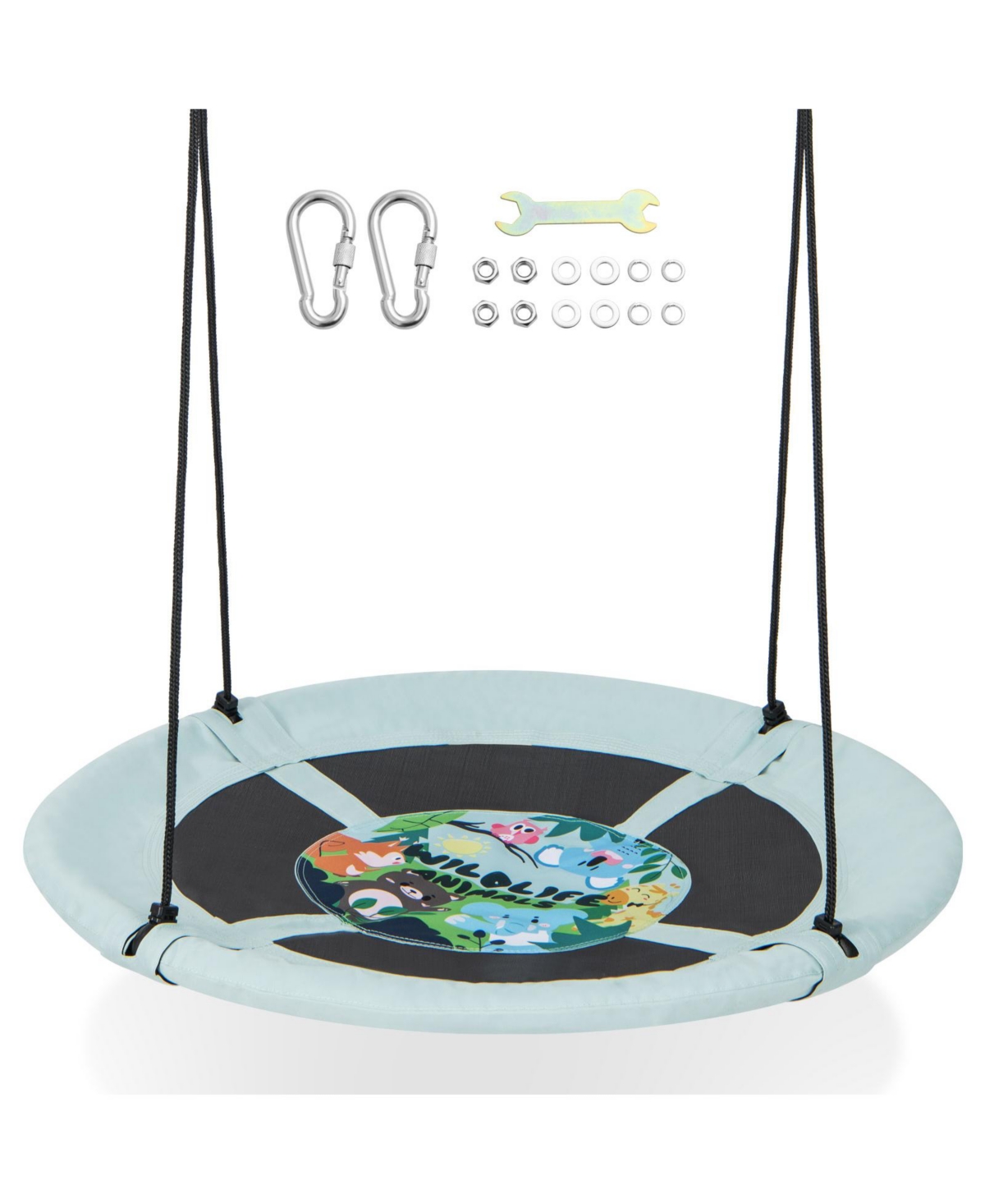 Mecale 40 in Saucer Swing with Adjustable Ropes, 220-lb Capacity, Ages 3-15
