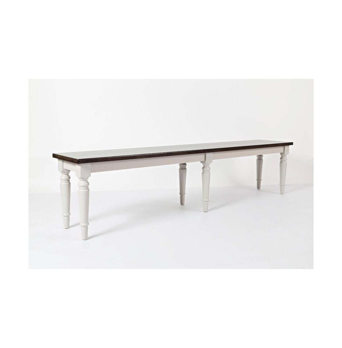Jofran Orchard Park Farmhouse Solid Rubberwood 76" Bench - Soft grey