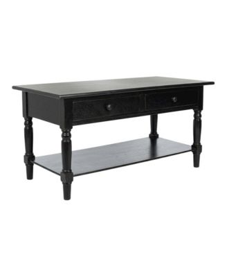 White Pine Coffee Table with 2 Drawers and Storage Shelf