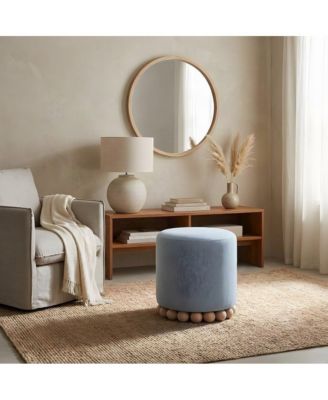 Fabric Upholstered Ottoman, Small Foot Rest for Dorm
