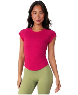 Women's Whisper Raglan Sleeve Curved Hem Short-Sleeve T-Shirt