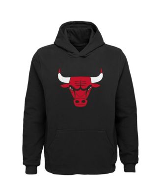 Big Boys' and Girls' Black Chicago Bulls Primary Logo Pullover Hoodie